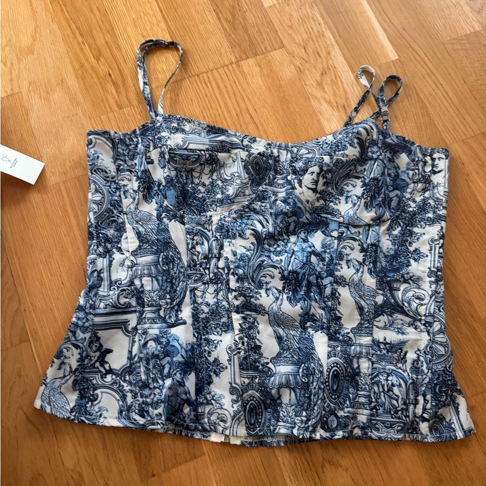 Pretty Little Thing - Blue and White Printed Women's Top